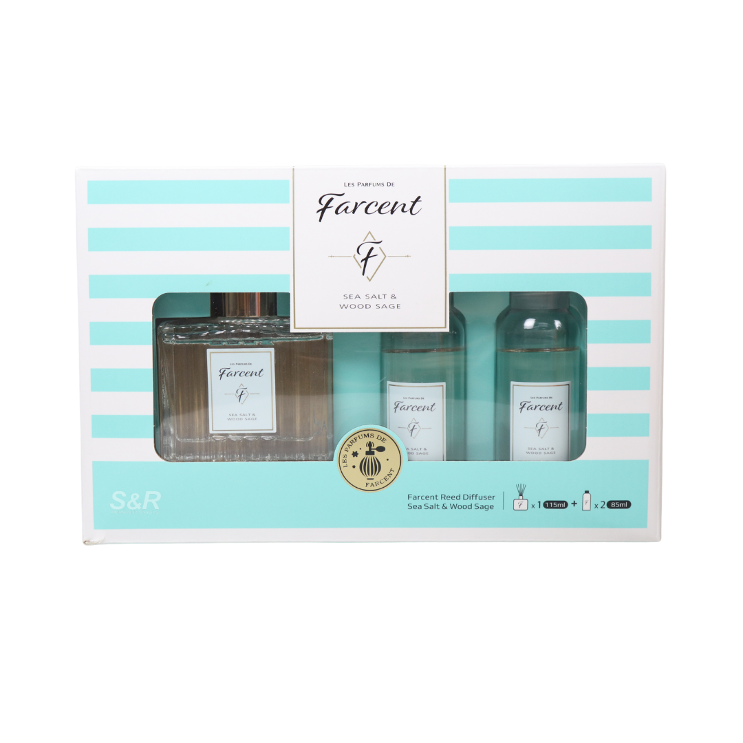 Farcent Sea Salt & Wood Sage Reed Diffuser Set
